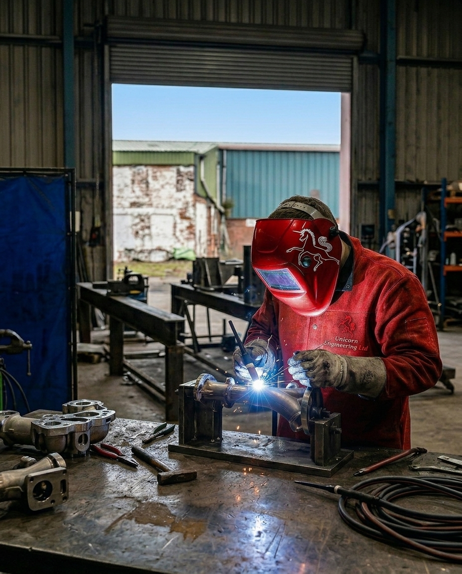 Welding a fabricated pipe flange assembly